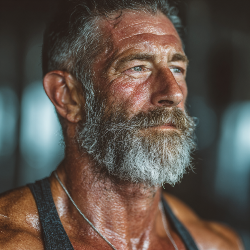 Група людей поважного віку займається йогою в залі